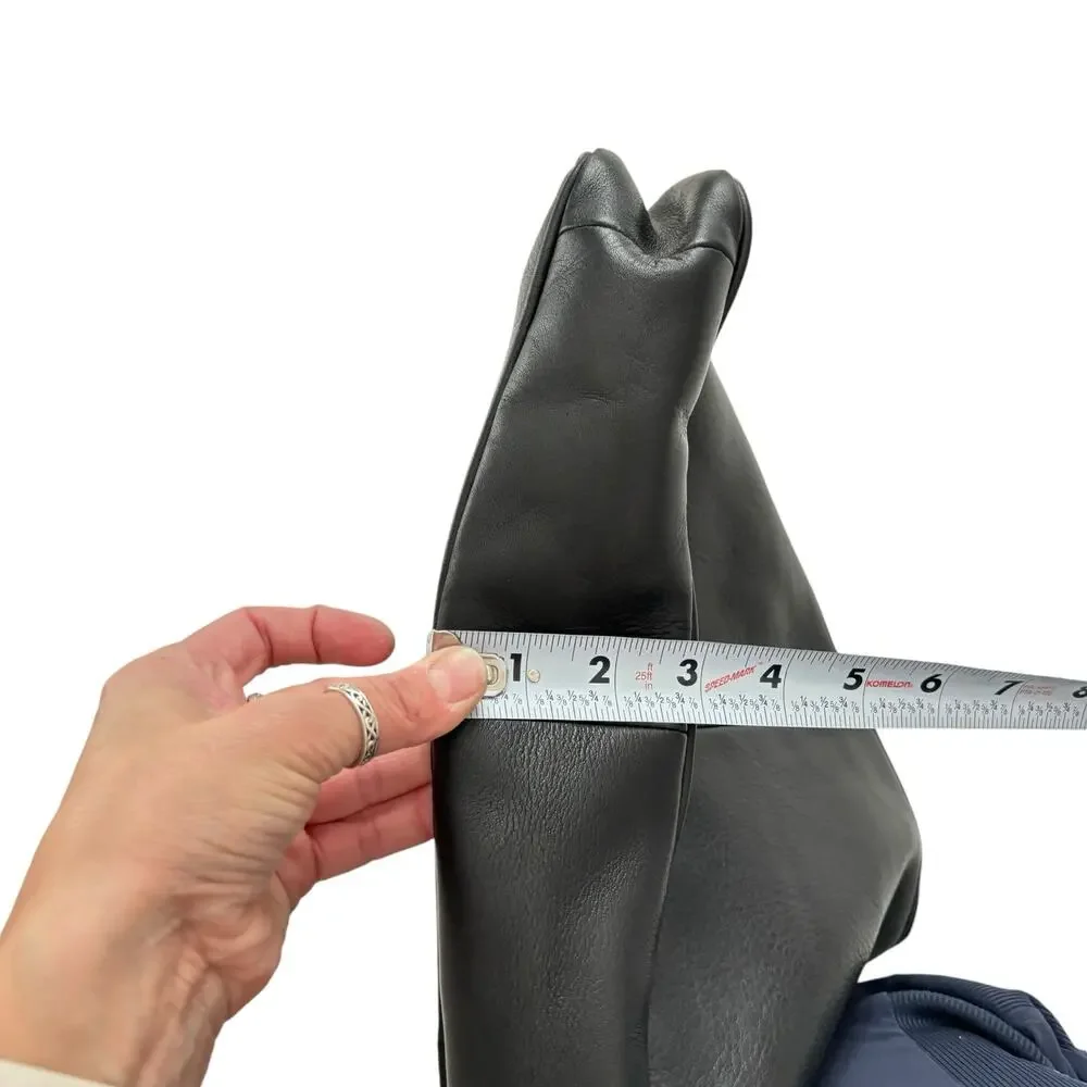 HOBO INTERNATIONAL BLACK LEATHER SHOULDER BAG CASUAL CLASSIC 13"x 8" - Picture 10 of 12